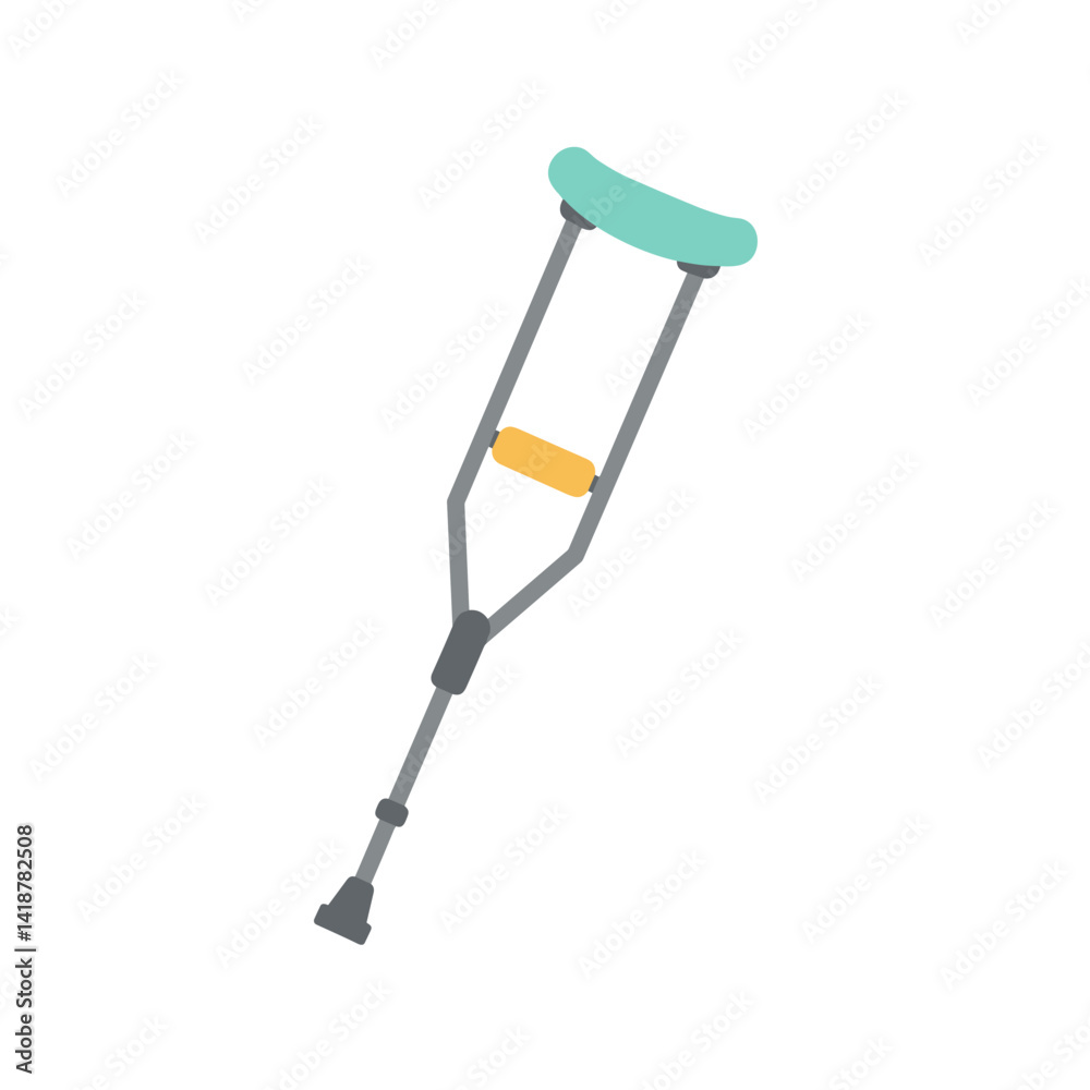 Crutch for support in recovery on a minimalistic background Crutch for support in recovery on a minimalistic background