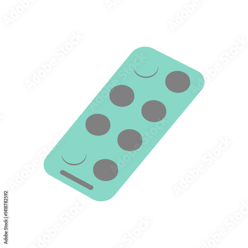 Medicine Blister Pack Illustration in Soft Colors  