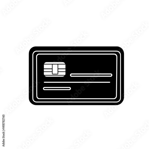 Minimalist bank card illustration in black and white design  