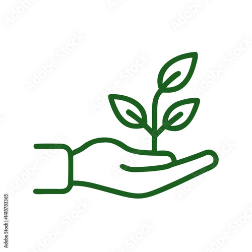 Sustainable growth and eco care icon