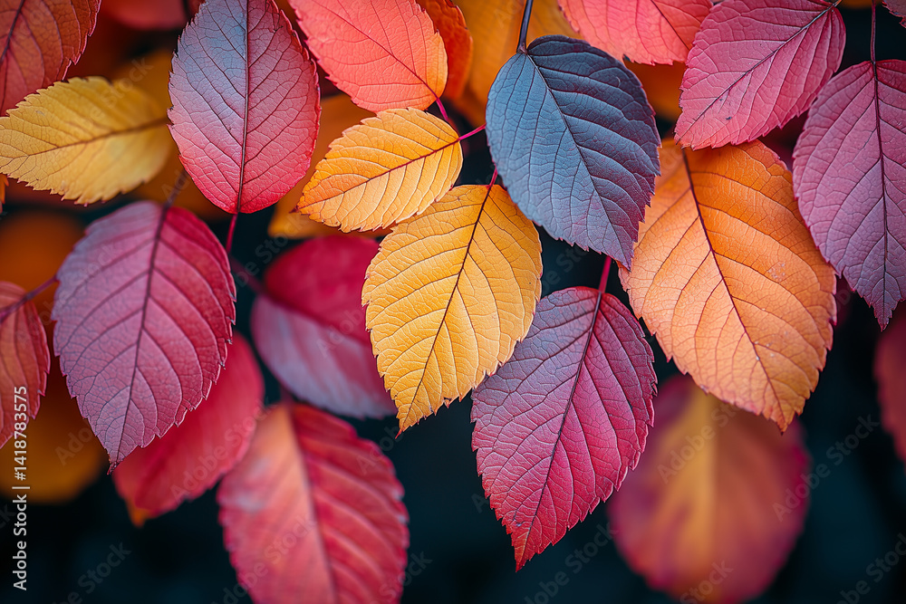 Autumn Foliage: A close-up of a mix of colorful autumn leaves, showcasing the rich reds, oranges, and yellows, capturing the essence of the fall season Autumn Foliage: A close-up of a mix of colorful autumn leaves, showcasing the rich reds, oranges, and yellows, capturing the essence of the fall season