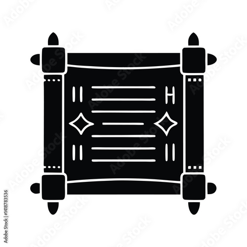 details scripture scroll icon black colors.