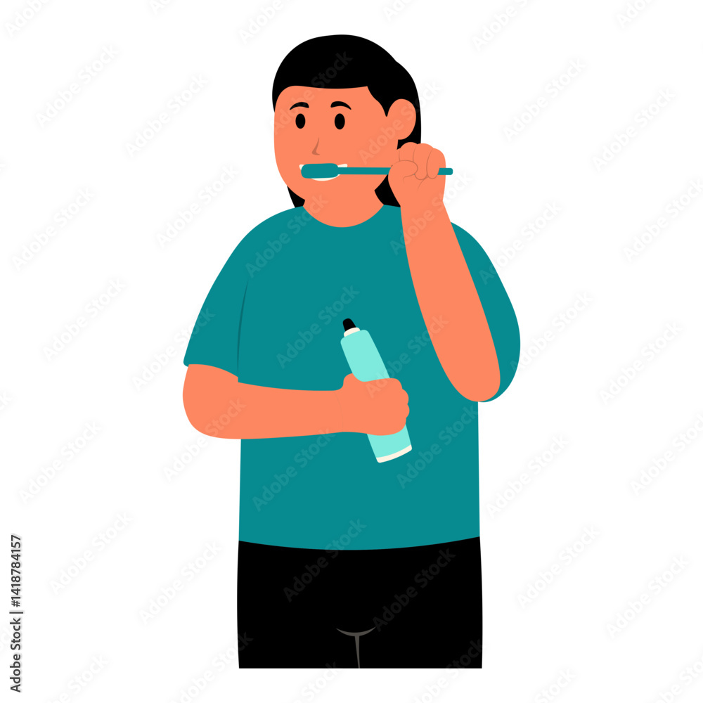 Dental Care Character in Flat Design. Vector Illustration.