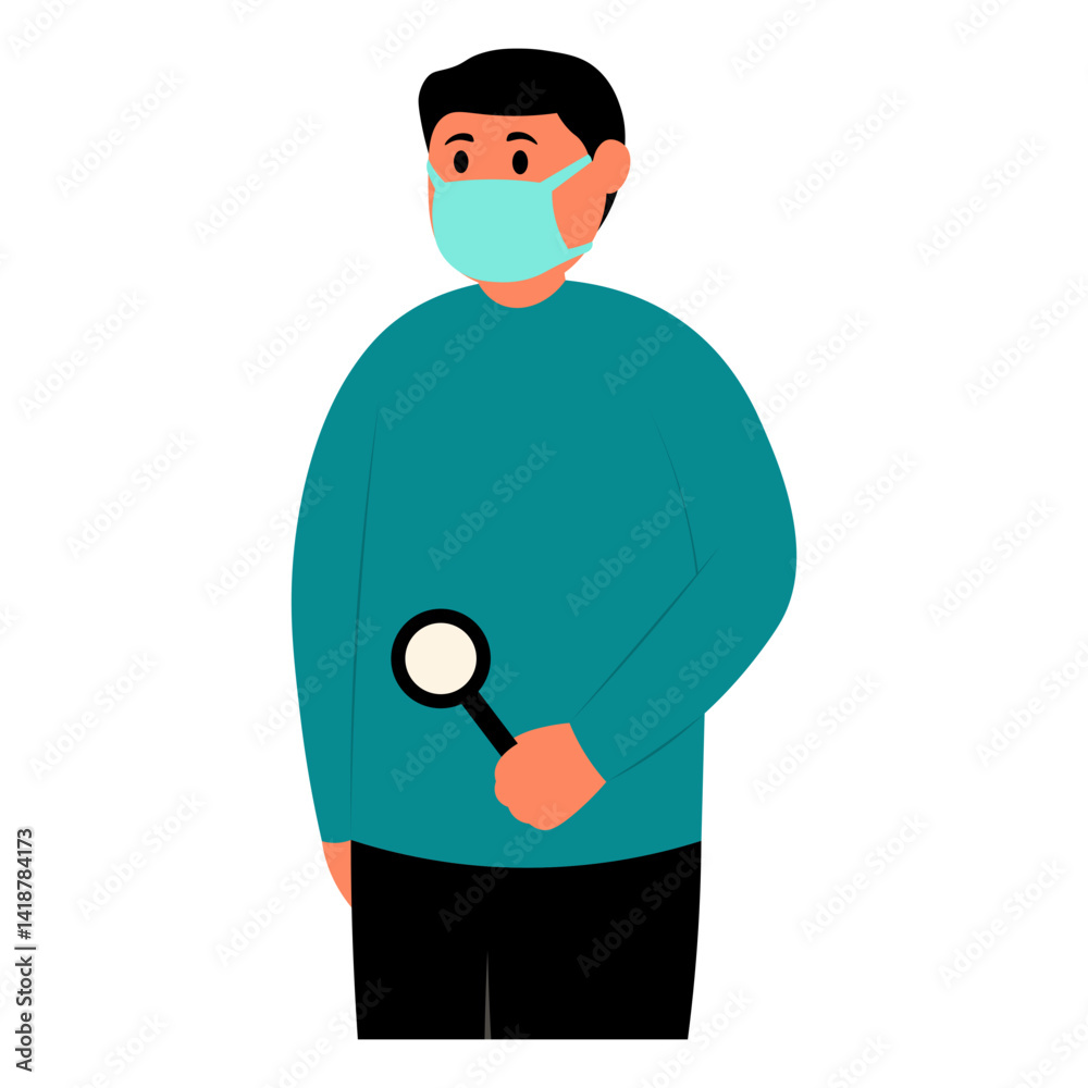 Dental Care Character in Flat Design. Vector Illustration.