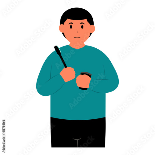 Obraz na płótnie Dental Care Character in Flat Design. Vector Illustration. w salonie