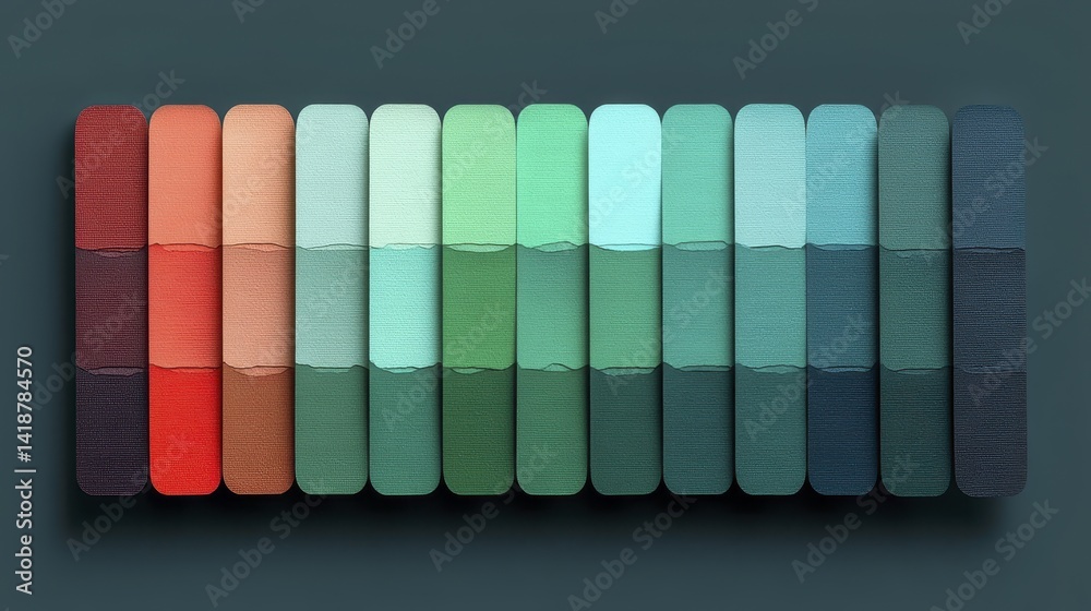 Fototapeta premium Bold rectangle color palette, excellent for website design and branding - background style saturated