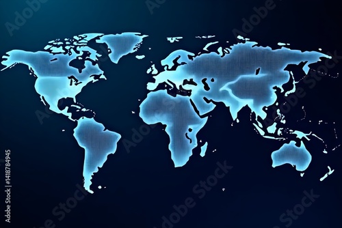 AI-Powered Digital World Map Highlighting Western Europe Connectivity and Cyber Technology