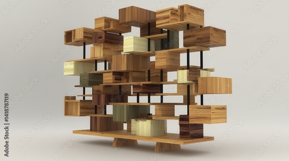Sleek contemporary rectangle bookshelf id-2 - organization furniture functional