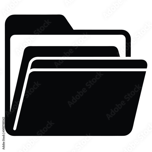 Folder Document Storage Symbol Silhouette