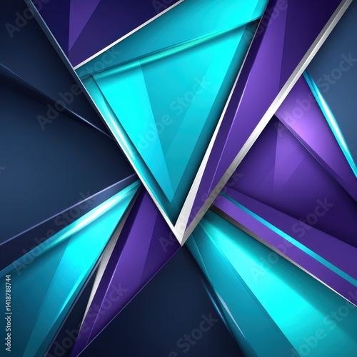Minimalist cyber design featu a dark purple to cyan gradient with tones and transparent layers for a modern digital aesthetic.