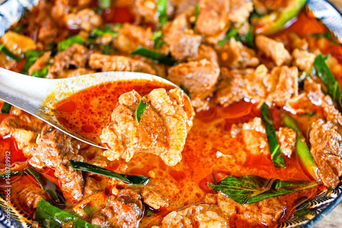 Beef curry menu, Thai food menu, Panang curry