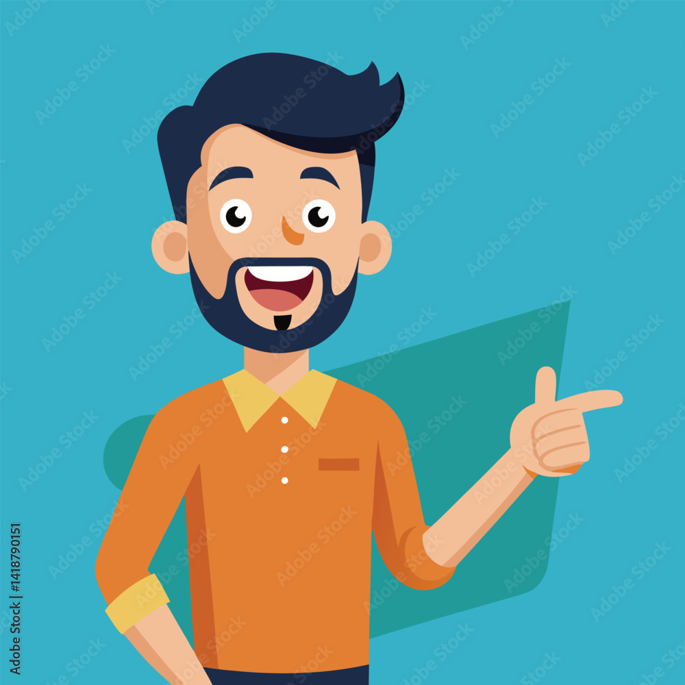 Happy man pointing into a blank copy space spot with two hands Happy man pointing into a blank copy space spot with two hands
