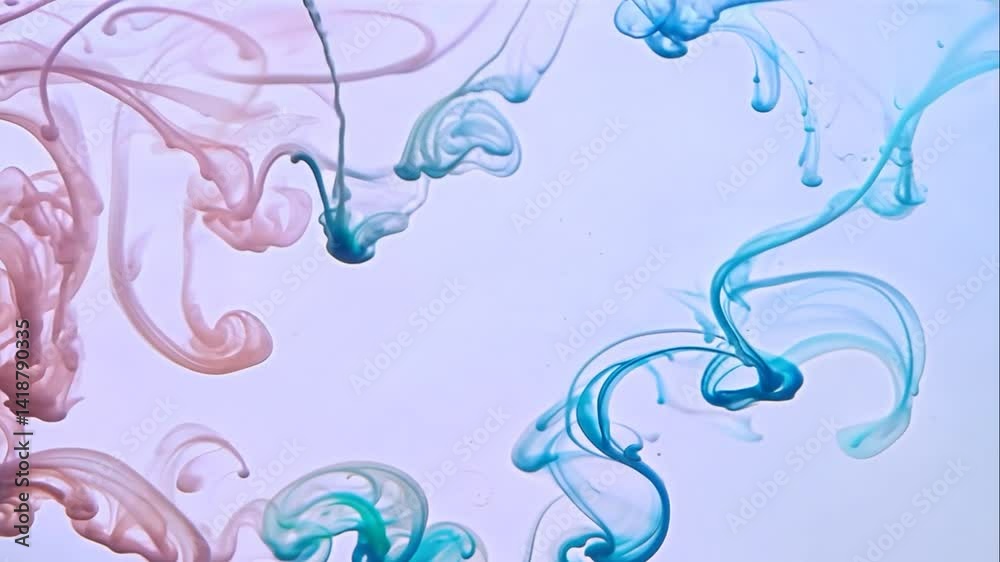 Abstract Water Droplets Falling on White Background with Blue Splash Abstract Water Droplets Falling on White Background with Blue Splash