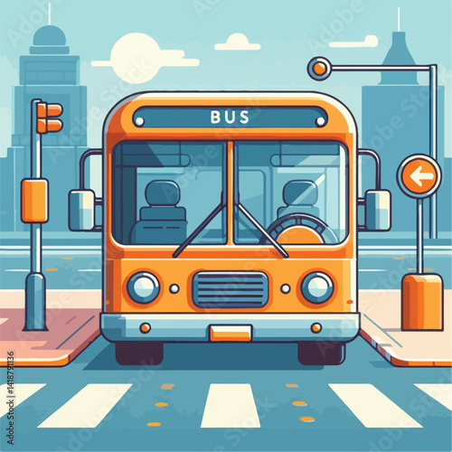 vector image of bus