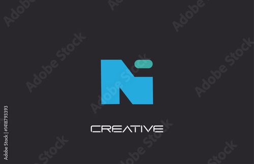 initial abstract N, NI, alphabet latter logo design, N logo, vector illustration