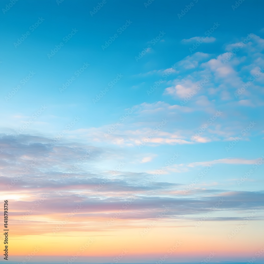 Fototapeta premium Pastel Sunset Sky Cloudscape Background Image