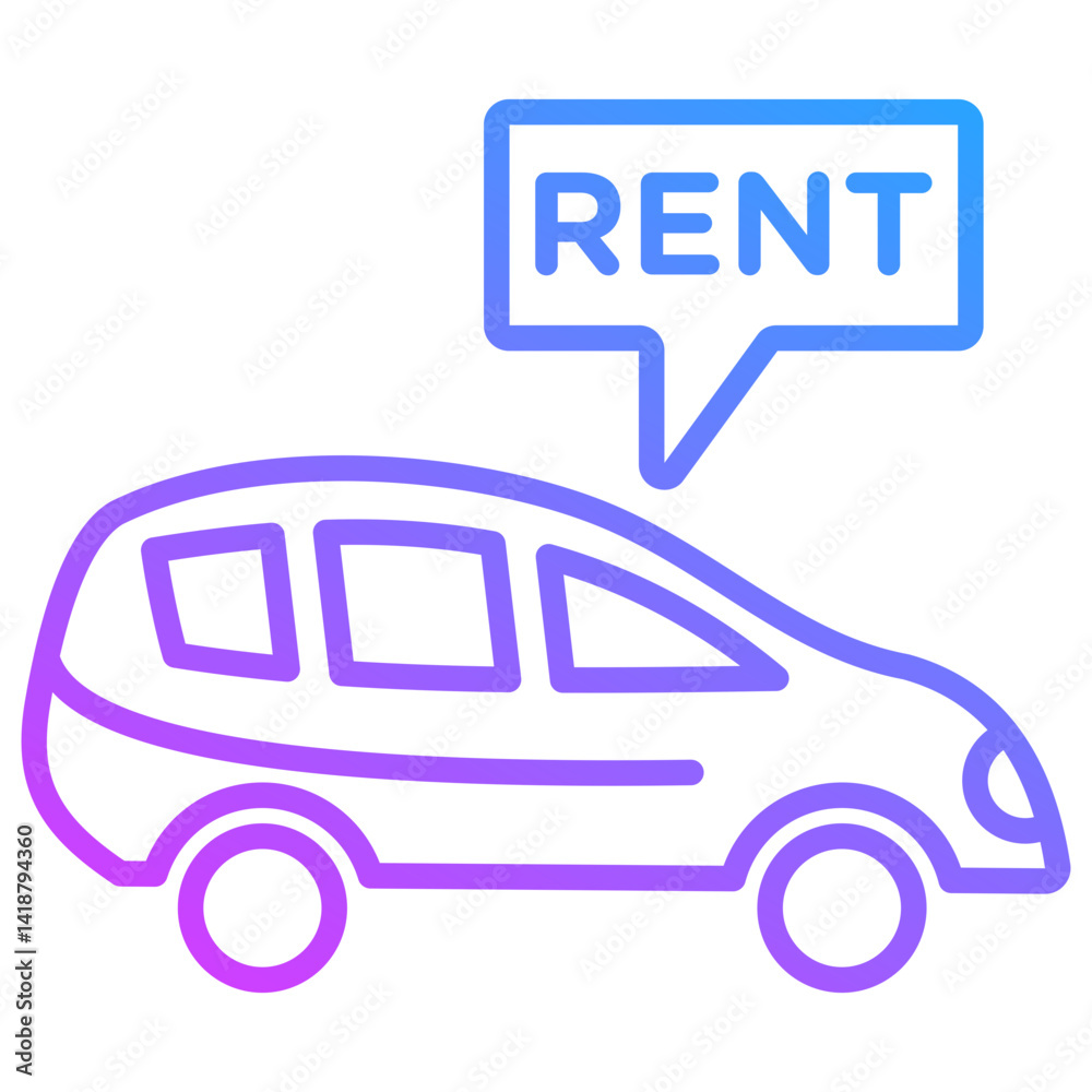 Fototapeta premium Carrental Icon