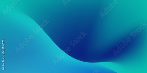 Blue-green gradient studio room, abstract background pattern, walls and floor reflect neon lights, dark tones and feel speed of digital technology connected blue-green background