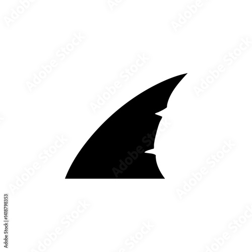 Black shark fin icon