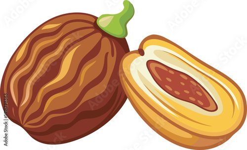 A vibrant vector art illustration showcasing delicious, ripe dates with rich colors and realistic texture, perfect for culinary and health-themed designs.