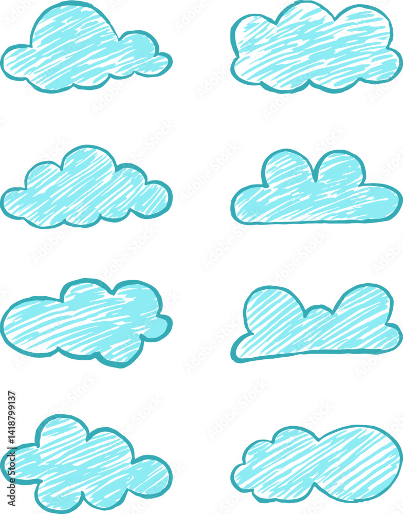 Handdrawn Cloud Chalk Element