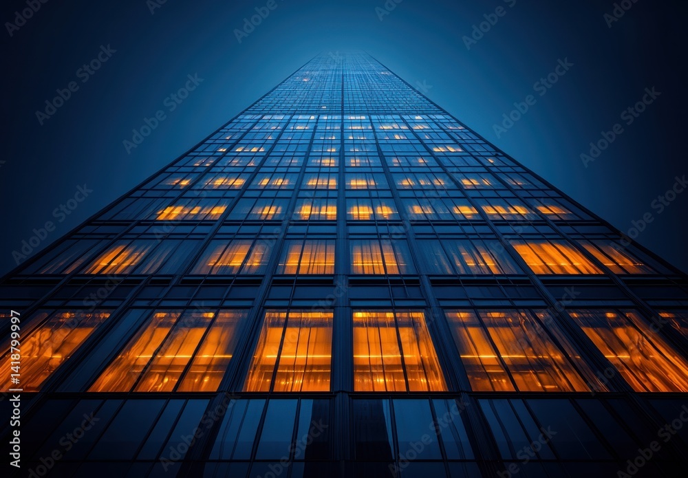 custom made wallpaper toronto digitalCorporate skyscraper in New York City with reflections during golden hour