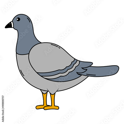 Obraz na płótnie Cute Pigeon Illustration with Cartoon Design. Isolated Vector Character. w salonie