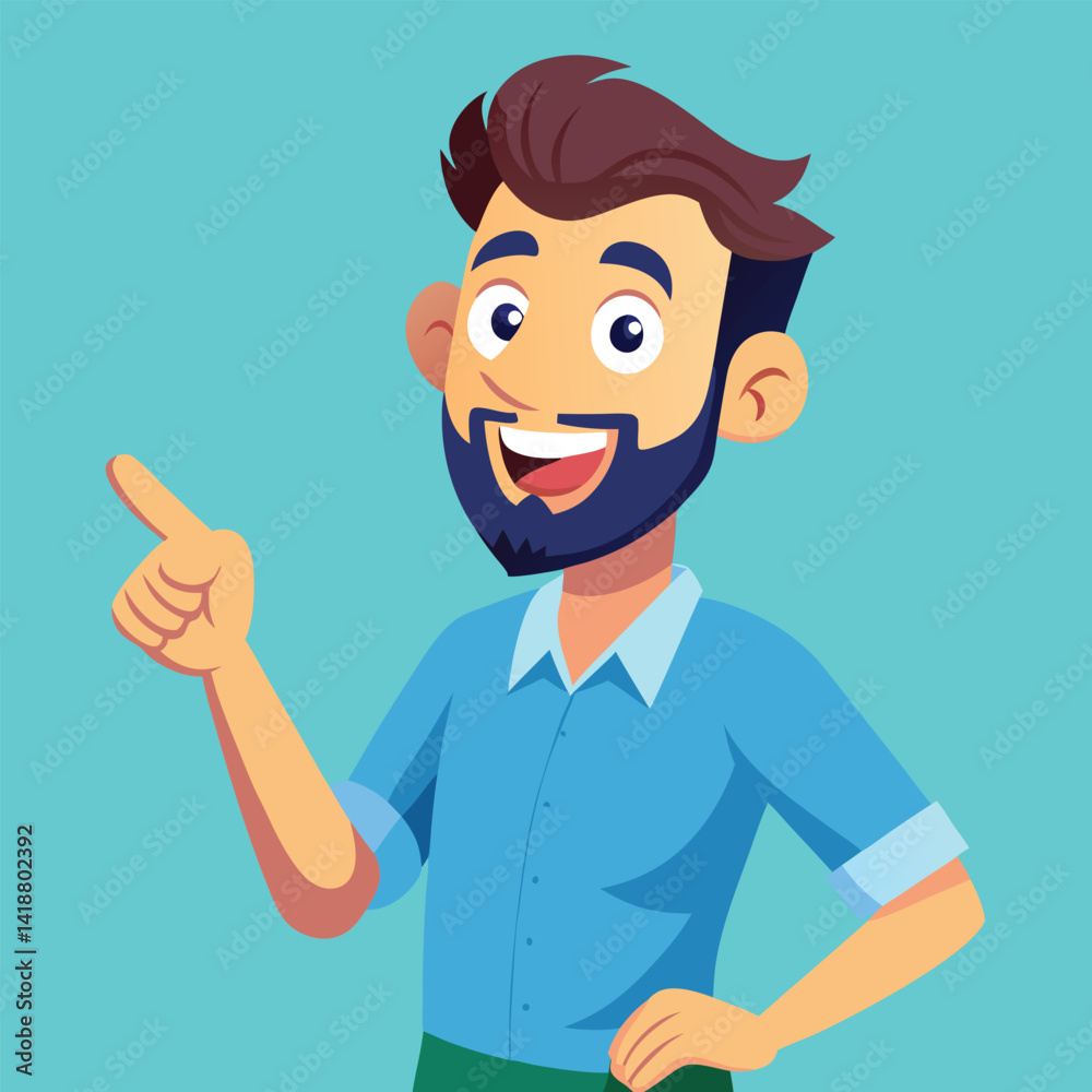 Happy man pointing into a blank copy space spot with two hands Happy man pointing into a blank copy space spot with two hands