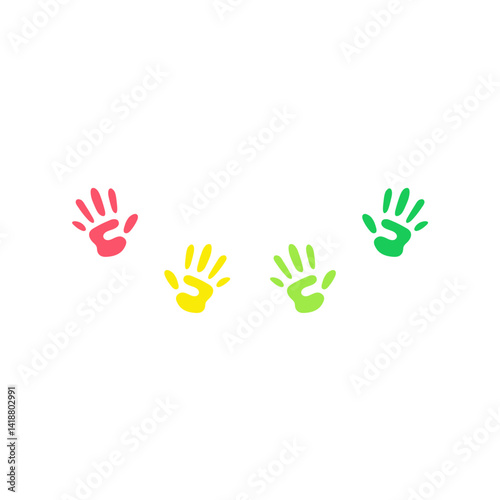 Vibrant colorful hands. Vector illustration 