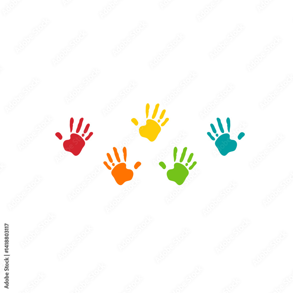 Fototapeta premium Vibrant colorful hands. Vector illustration