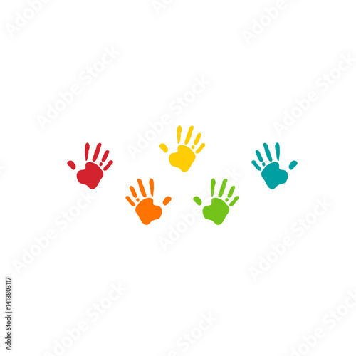 Vibrant colorful hands. Vector illustration 