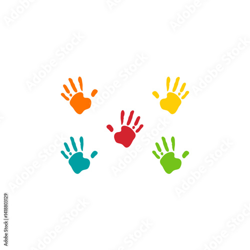 Vibrant colorful hands. Vector illustration 