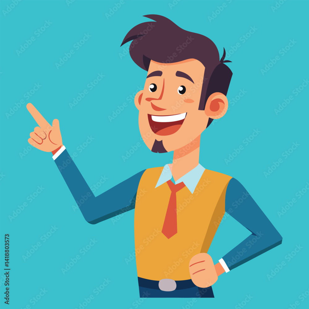 Happy man pointing into a blank copy space spot with two hands Happy man pointing into a blank copy space spot with two hands