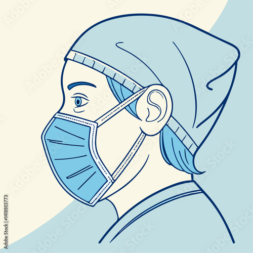 Doctor in Face Mask for Medical Professional with Protective Mask for Healthcare and Safety