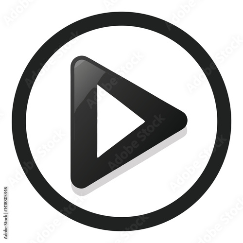Play Button Media Icon Silhouette