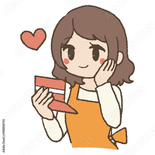 通帳を見て喜ぶ主婦