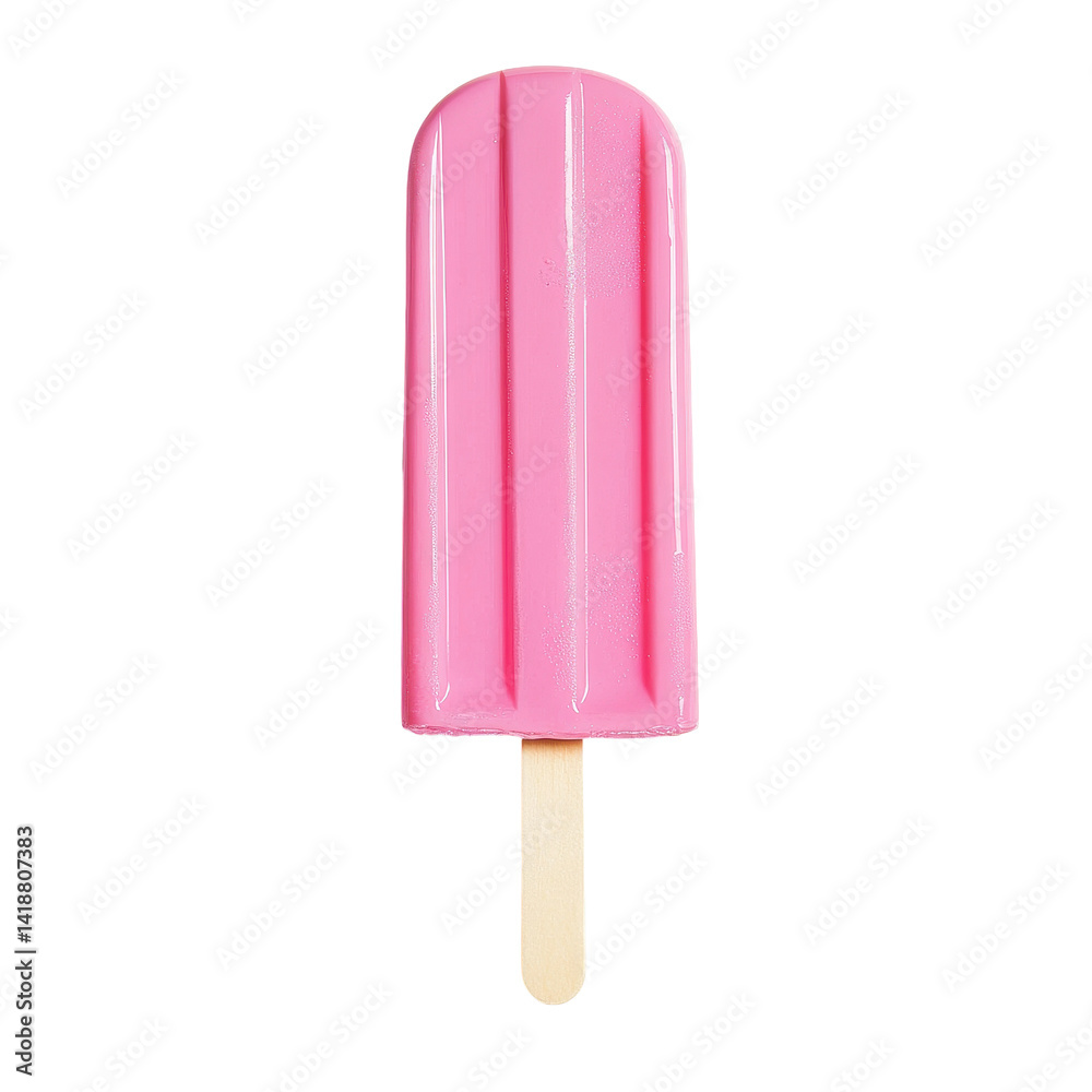Pink popsicle resting on a clean Transparent background ready to be enjoyed on a warm day, Pink popsicle isolated on a PNG background Pink popsicle resting on a clean Transparent background ready to be enjoyed on a warm day, Pink popsicle isolated on a PNG background