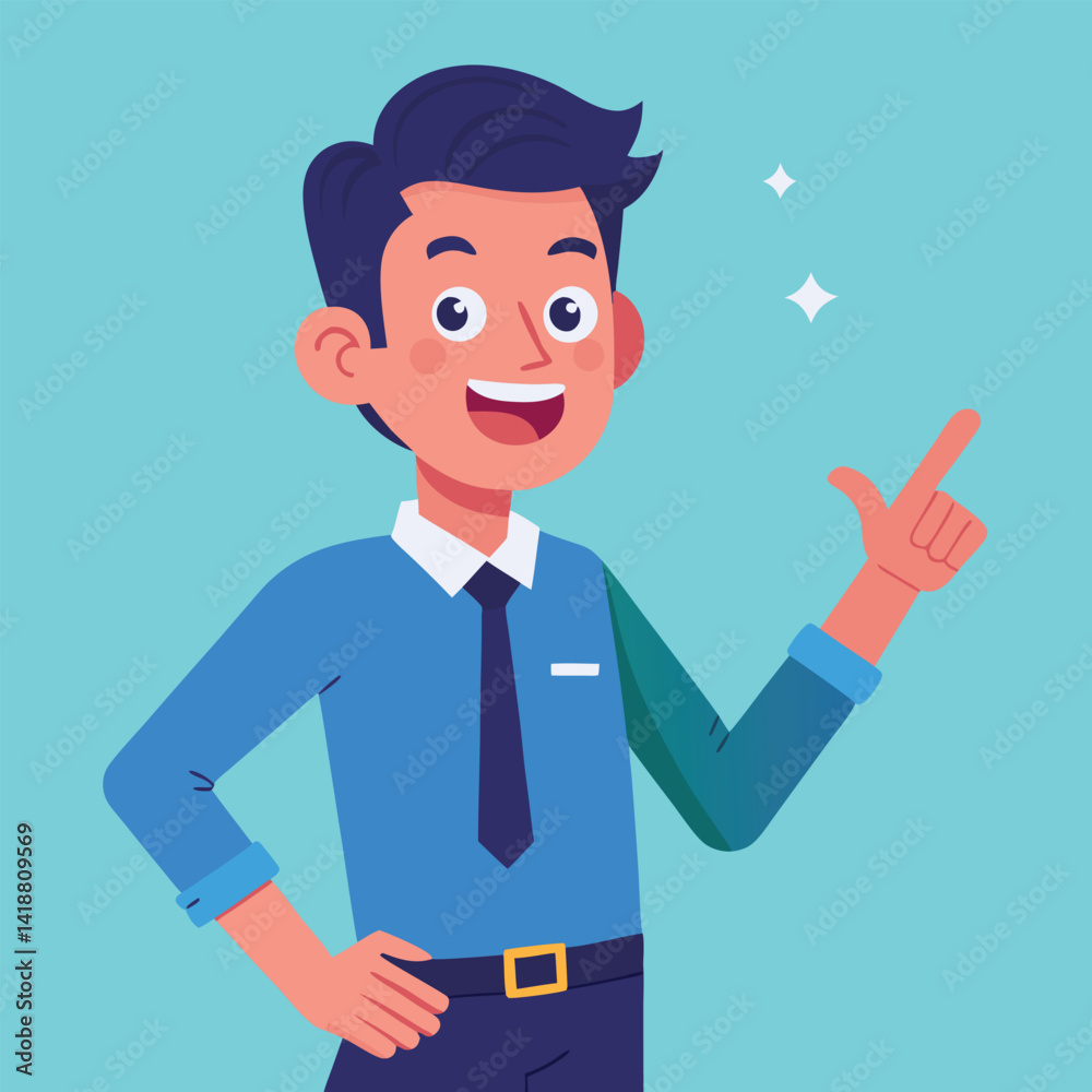 Happy man pointing into a blank copy space spot with two hands Happy man pointing into a blank copy space spot with two hands