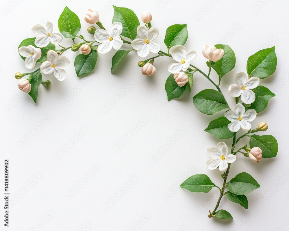 Fototapeta premium Delicate spring flowers in a graceful arch