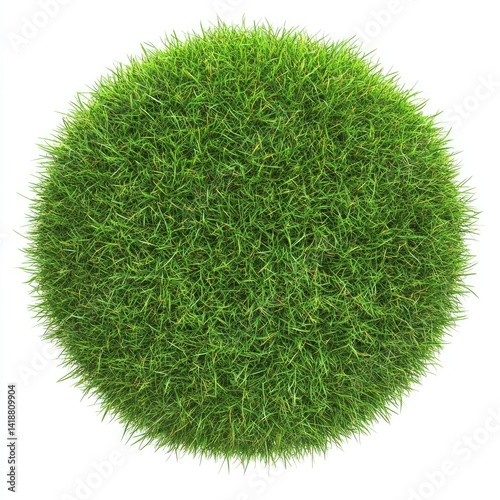 Lush green grass sphere