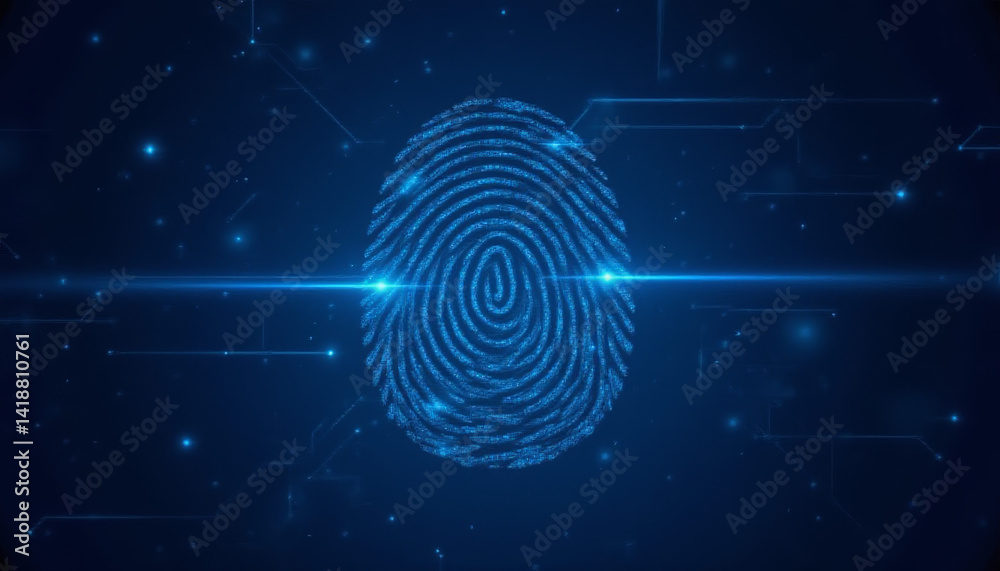 Fototapeta premium Digital fingerprint on a futuristic background.