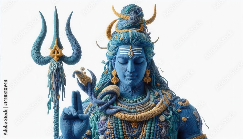 Fototapeta premium Divine encounter lord shiva sculpture art gallery cultural masterpiece studio close-up view