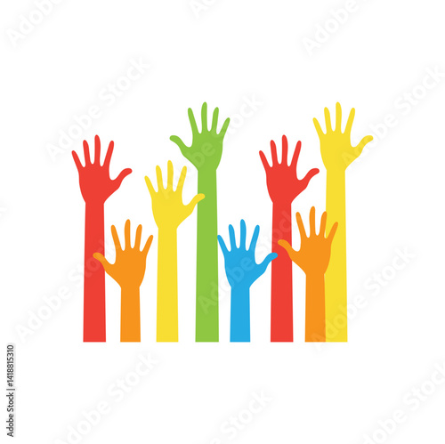 Colorful hand for Autism Awareness Day