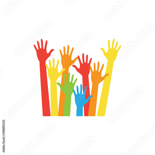 Colorful hand for Autism Awareness Day