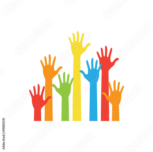 Colorful hand for Autism Awareness Day