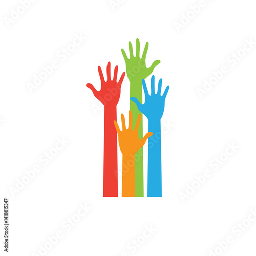 Colorful hand for Autism Awareness Day