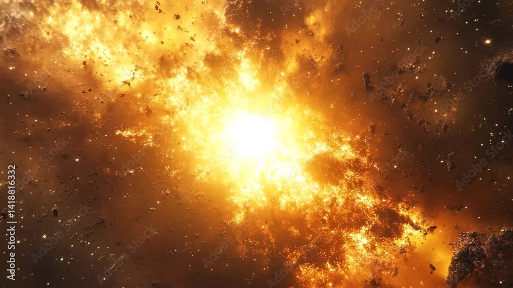 Bright supernova explosion illuminating the void Bright supernova explosion illuminating the void