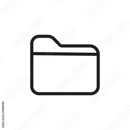 Simple Line Icon Digital File Folder - Data Storage, Organization, and Management Symbol