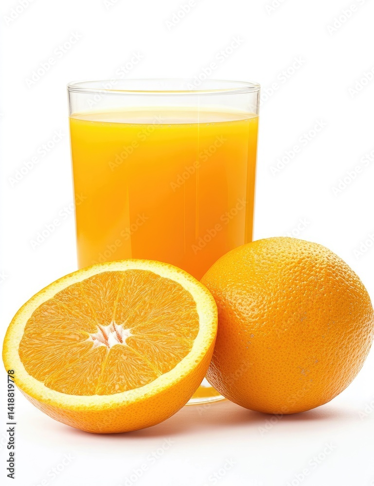 Fresh orange juice and oranges Fresh orange juice and oranges