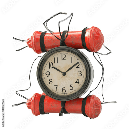Impending deadline represented by explosive time bomb on dark background